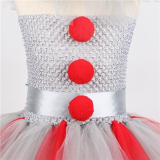 Joker Pennywise Tutu Dress Girls Scary Clown Cosplay Halloween Costume For Kids Carnival Party Fancy #5