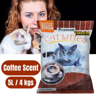 5L/4kgs Premium Cat Litter Sand Coffee Clumping Viddapet Premium 5L cat litter sand bentonite coffee