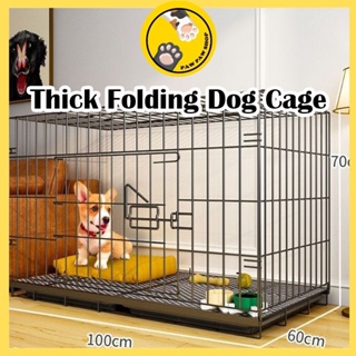 Dog Cage Large Dog Indoor Household Pet Cage With Toilet Thickened Right Angle Steel