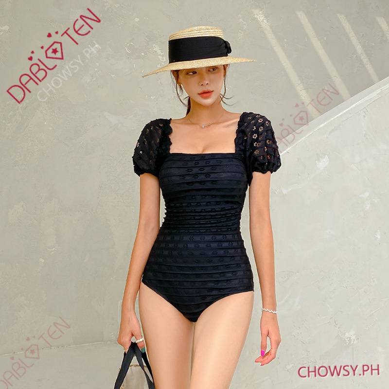 Fashion Mesh Design Short Sleeve OnePiece Swimsuit For Women Off