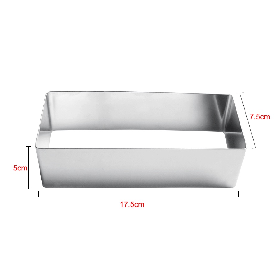 ﹉┇Stainless Steel Cake Cutting Size Rectangular Mousse Circle Cake Mold Cookie Fondant Mousse DIY B