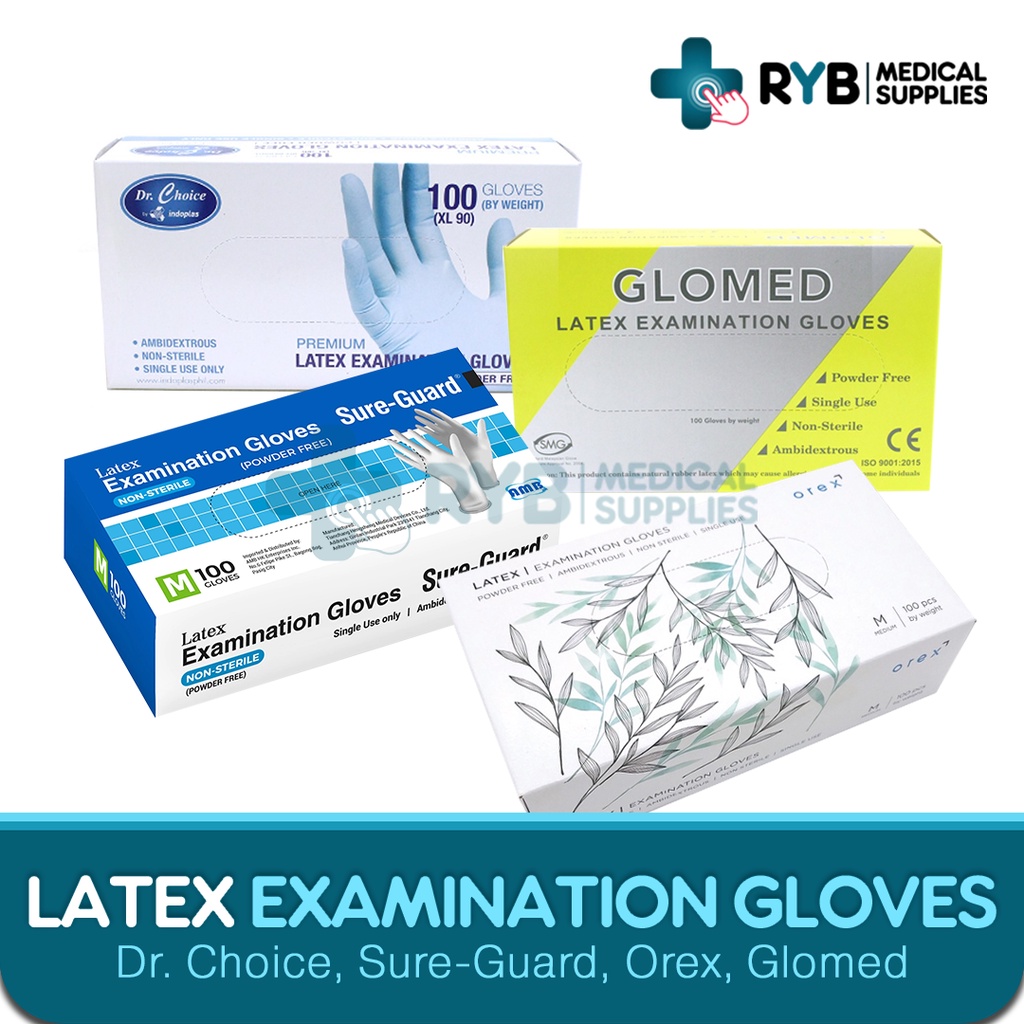 Latex Examination Gloves 100 Pcsbox Drchoice Sure Guard Orex Greatgloves Shopee Philippines 5235