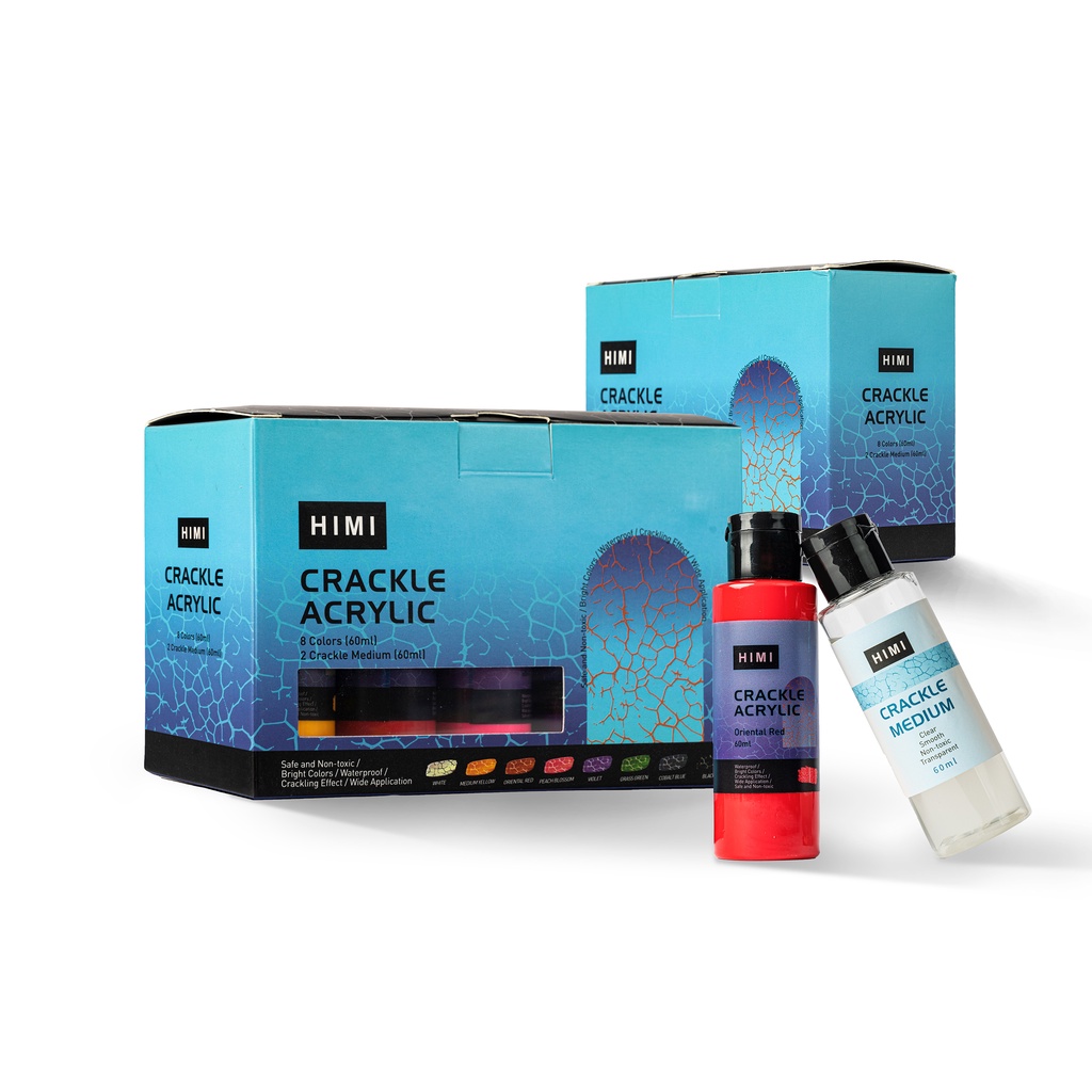 MIYA HIMI CRACKLE Acrylic paint set 8 x 60ml and 2 Crackle mediums x 60ml Shopee Philippines
