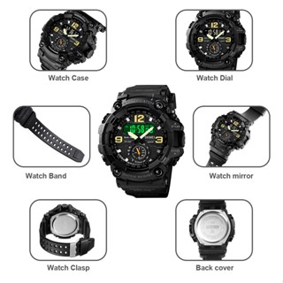New Men Sports Shock Watch 3Time Chrono Alarm Date Week Display LED Light Digital Big Dial Military Men Sports Watches #8