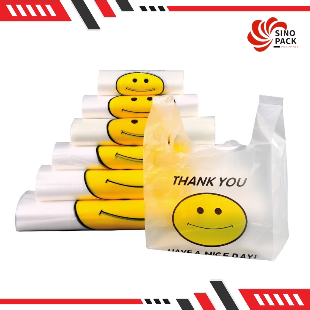 100pcs Printed Plastic Bag Smiley Plastic Bag Sand Multi Bag Transparent Shopee Philippines
