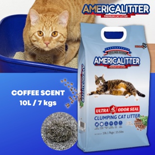 10L / 7 kgs AmericaLitter coffee Ultra Odor seal Clumping cat litter sand 10 liters/ 7 kilos coffee