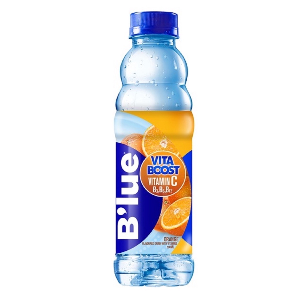 B'LUE Water Drink Vita Boost with Vitamins C Orange Flavor 500ml