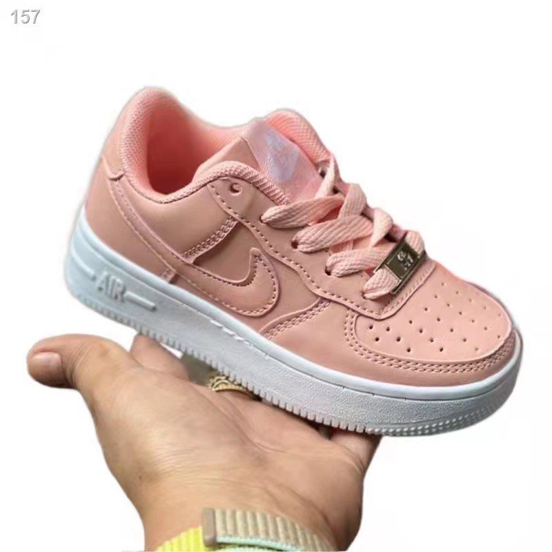 Unisex Kids Shoes Safe and Comfortable Fashion Air Force 1 Lace-Up Low Top Rubber Sneakers