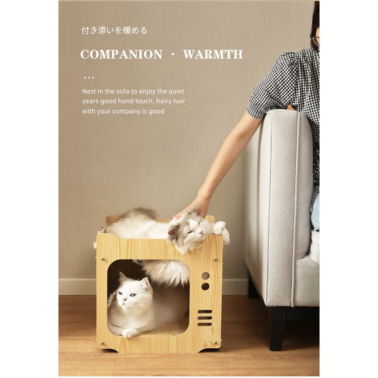 [BIG SALE] Wooden building block Cat Dog combination cat kennel Leg cat #3