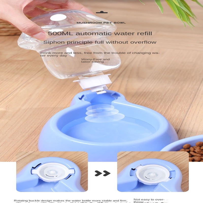 Cat bowl dog double bowl anti-turn pet automatic drinking slow food bowl pet supplies #7