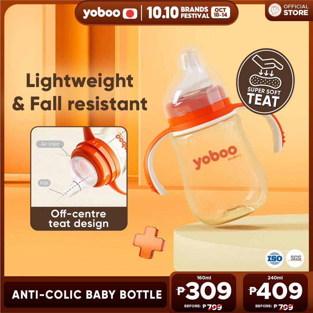 Yoboo AntiColic Baby PPSU Feeding Bottle Antiinflation Offcenter