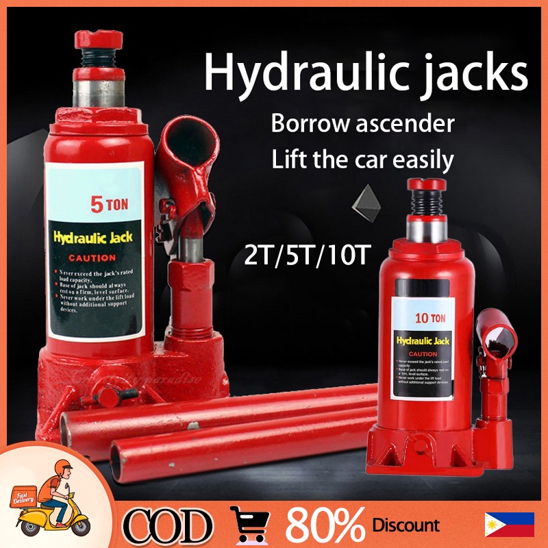 Car jack 2/5/10ton hydraulic overweight Bottle Type jack manual easy to ...