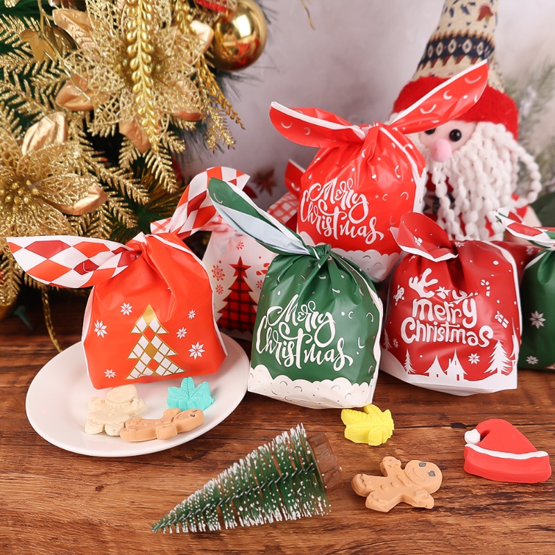 50 Pcs Christmas Rabbit Ears Gift Bag / Christmas Party Cookie Candy ...