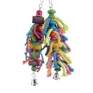 Parakeet pet cocker dog bird rope hole ladder hammock swing multi-color accessories #2
