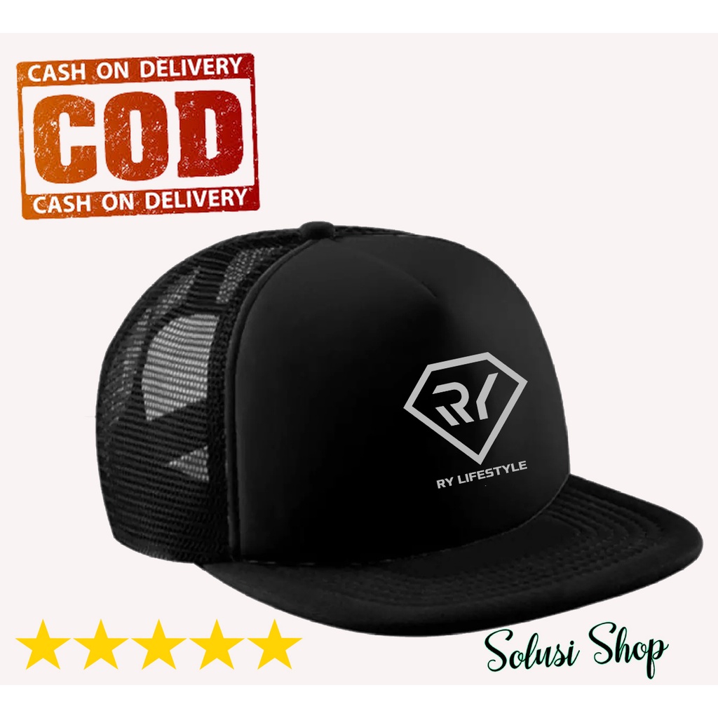Ry Lifestyle Pyramid Silver Flat Trucker Net Hat