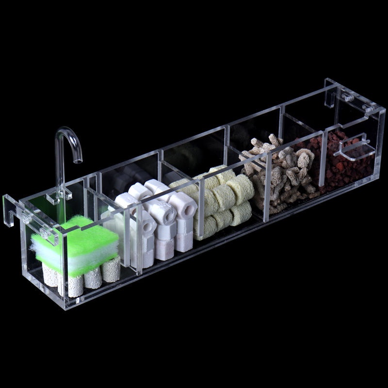 Fish tank filter circulating aquarium three-in-one small top-mounted filter box drip tank wall-mount #3