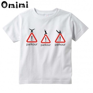 HfKZ▼Boys/Girls Evolution Of Parkour Born To Jump Printed T Shirt Kids Short Sleeve Tops Children& #5