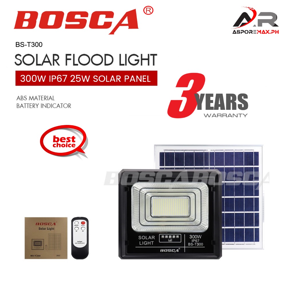 BOSCA Solar light 200W / 300W Solar Led Outdoor Flood Light IP67