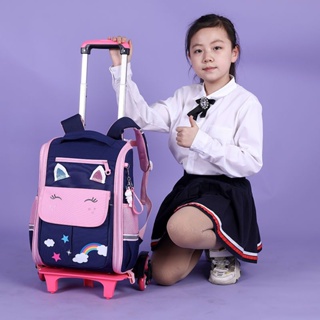 Unicorn Kids Trolley bag School bag Cartoon backpack for kids girl Large capacity Waterproof #7