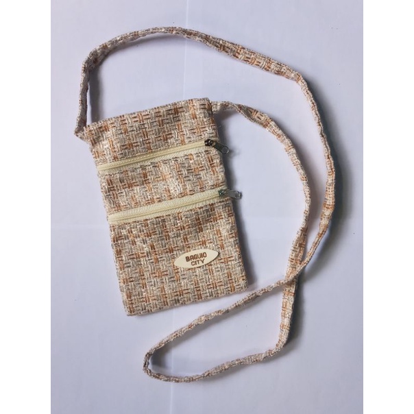 2 Zipper Hessian Mini Sling Bag / Cellphone Bag/ Cp bag | Shopee ...