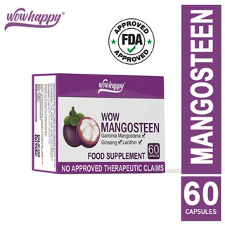 ❂Wowhappy Wow Mangosteen Xanthone 500mg  Capsules - Antioxidant & Immunity Booster - 60 caps✺