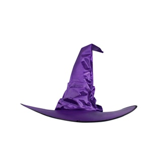 ﹍Halloween Witch Hat Party Decoration Curved Mesh Pumpkin Print Magician Black Pointed Wizard #4