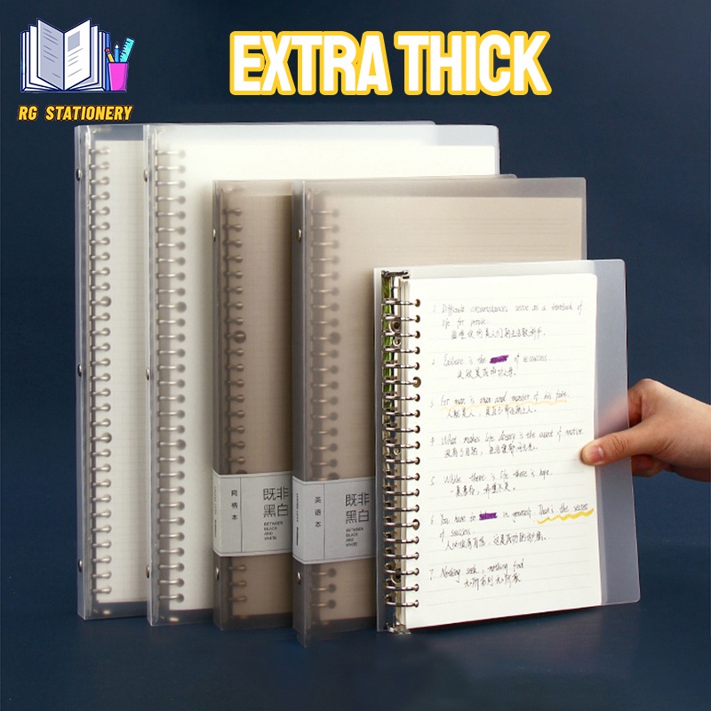 A5/B5/A4 Refillable Plastic Cover Notebook Loose Leaf 60 sheets Big