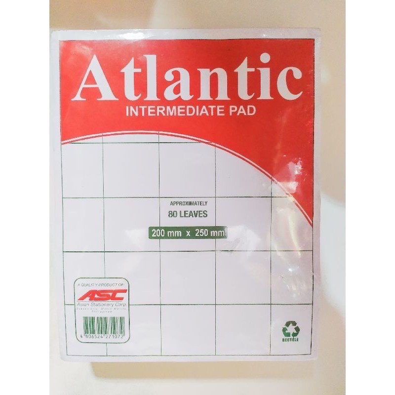 10 Pads Atlantic Writing Pad Intermediate Long Pad Arctic Grade 1 - 4 80 lvs School Office Supplies