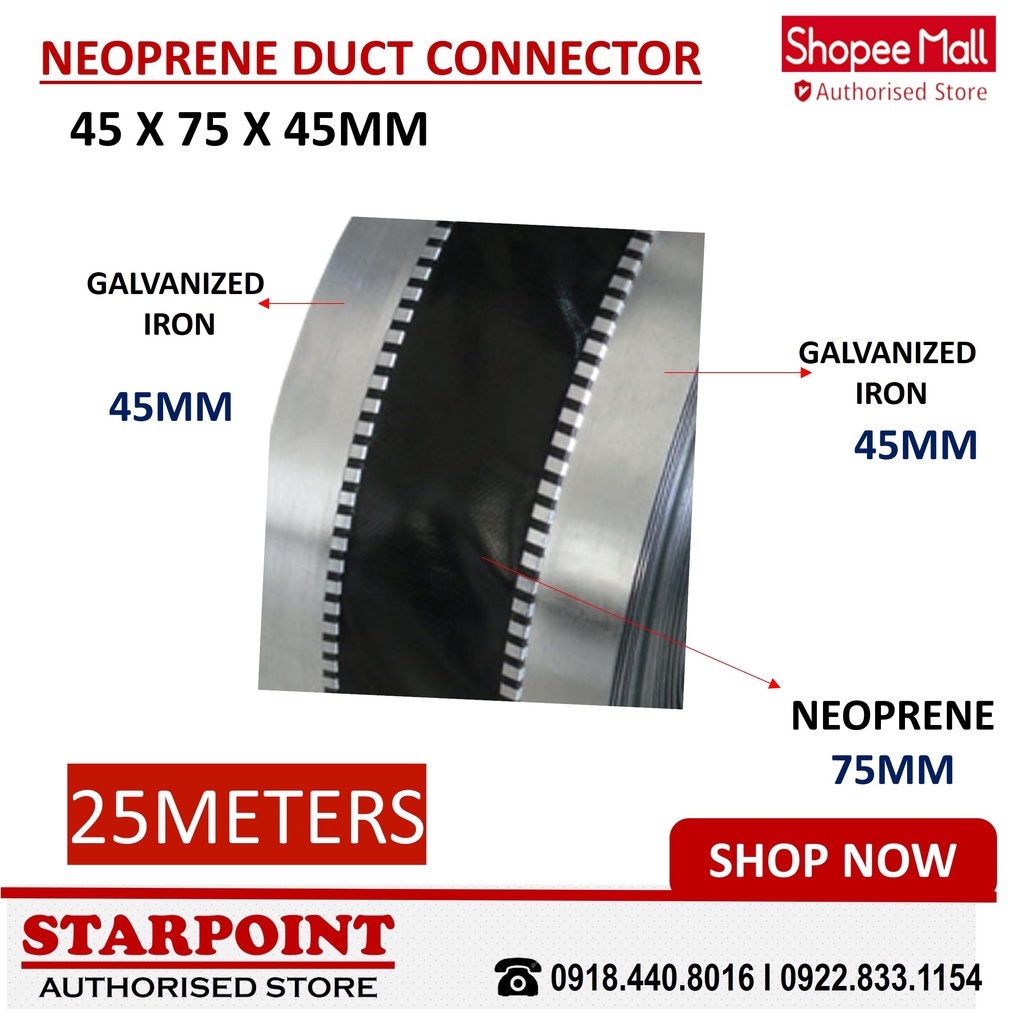 Neoprene flexible duct connector, Duct Connector for HVAC Shopee