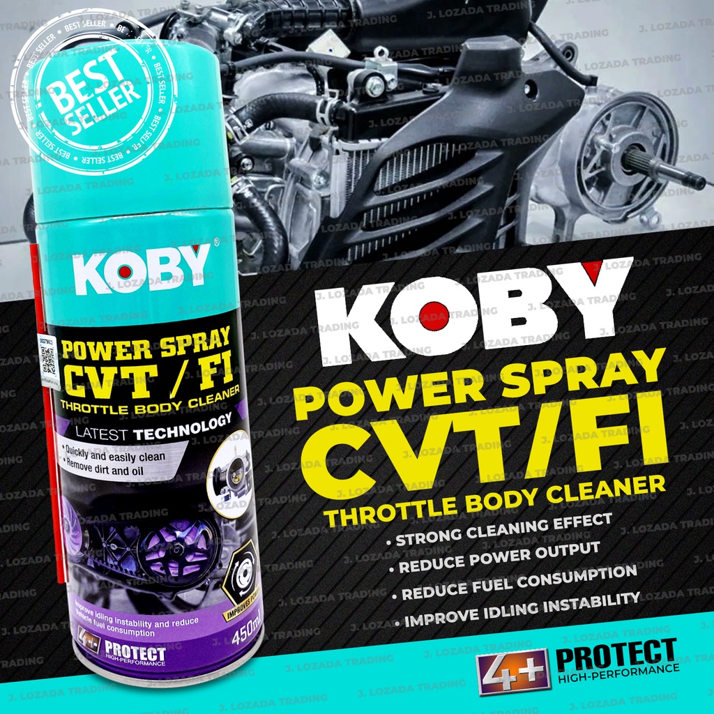 Koby Power Spray CVT/FI Throttle Body Cleaner 450ml/600ml For Motorcycle / Automotive Throttle