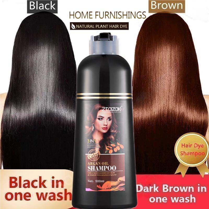 YANJIAYI Dark Brown Hair Shampoo Herbal Hair Dye Shampoo Fast Effective Dye  Hair Color Into Brown | Shopee Philippines