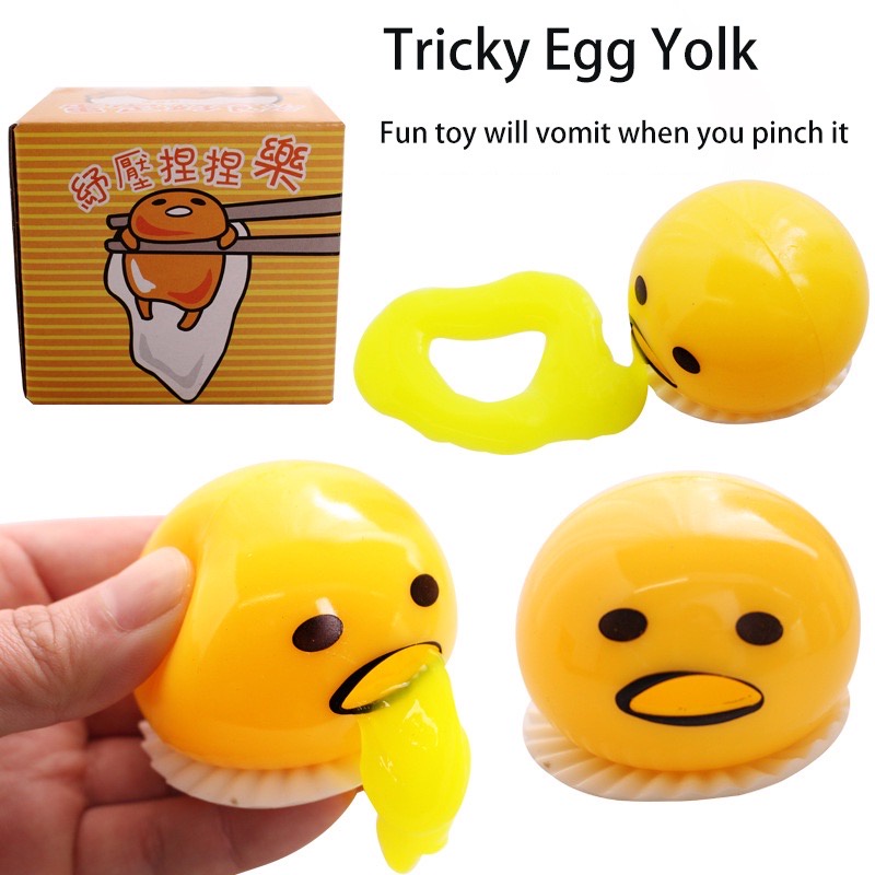 halloween toy disgusting egg yolk vomit egg yolk lazy custard vomit ball Shopee Philippines