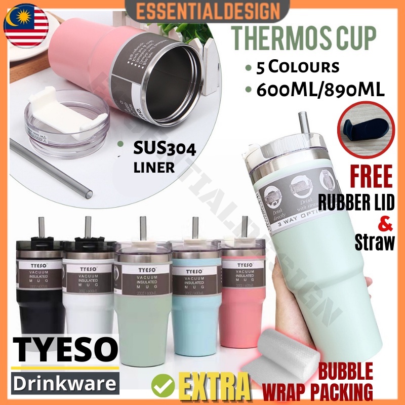 600/890ml TYESO 304 Stainless Steel Thermos Tumbler Insulated Cold Cup