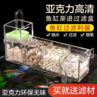 Fish tank filter circulating aquarium three-in-one small top-mounted filter box drip tank wall-mount