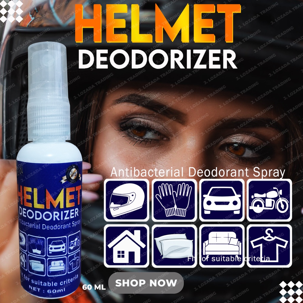 HELMET DEODORIZER DISINFECTING SPRAY 60ML - Helmet Refreshner / Helmet