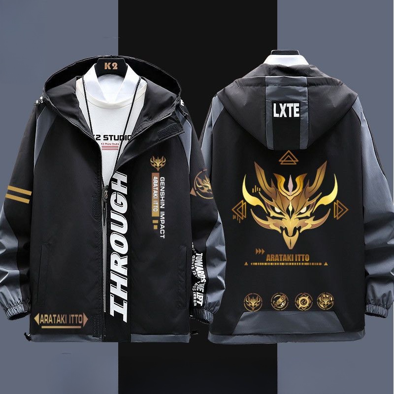 Genshin Impact game Arataki Itto perimeter hooded casual jacket jacket ...