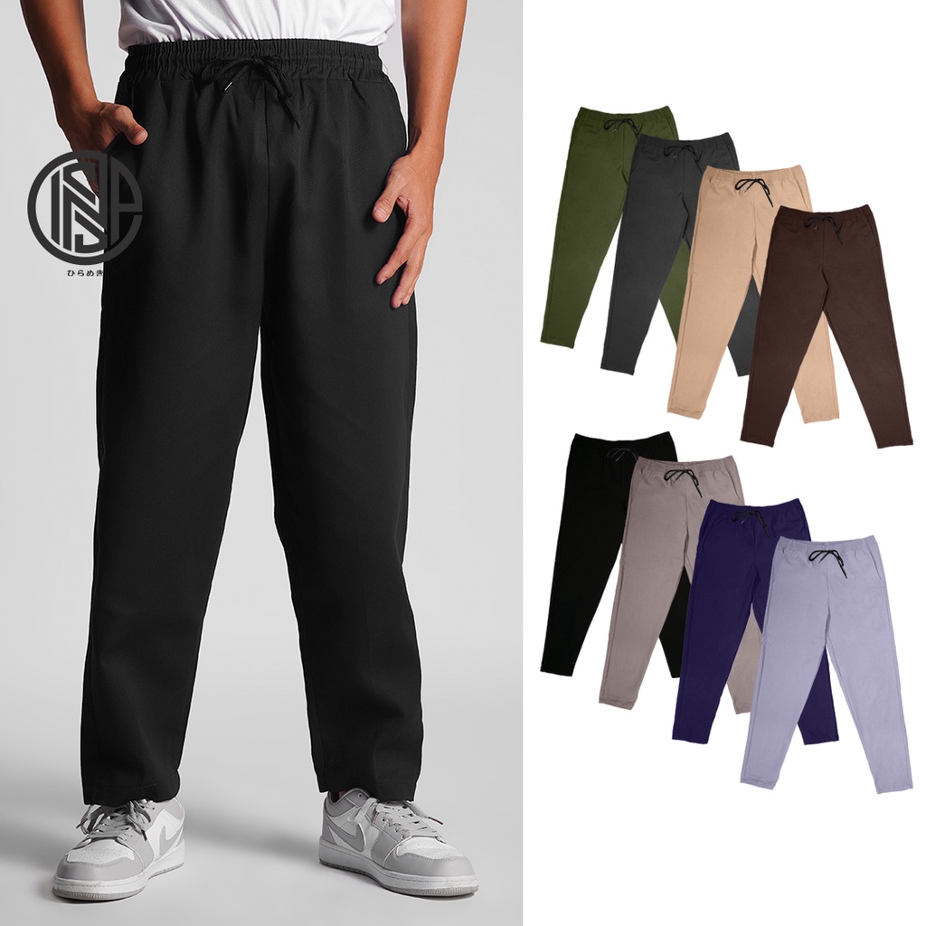 INSPI Oversized Trouser Pants for Men with Drawstring Korean High Waist
