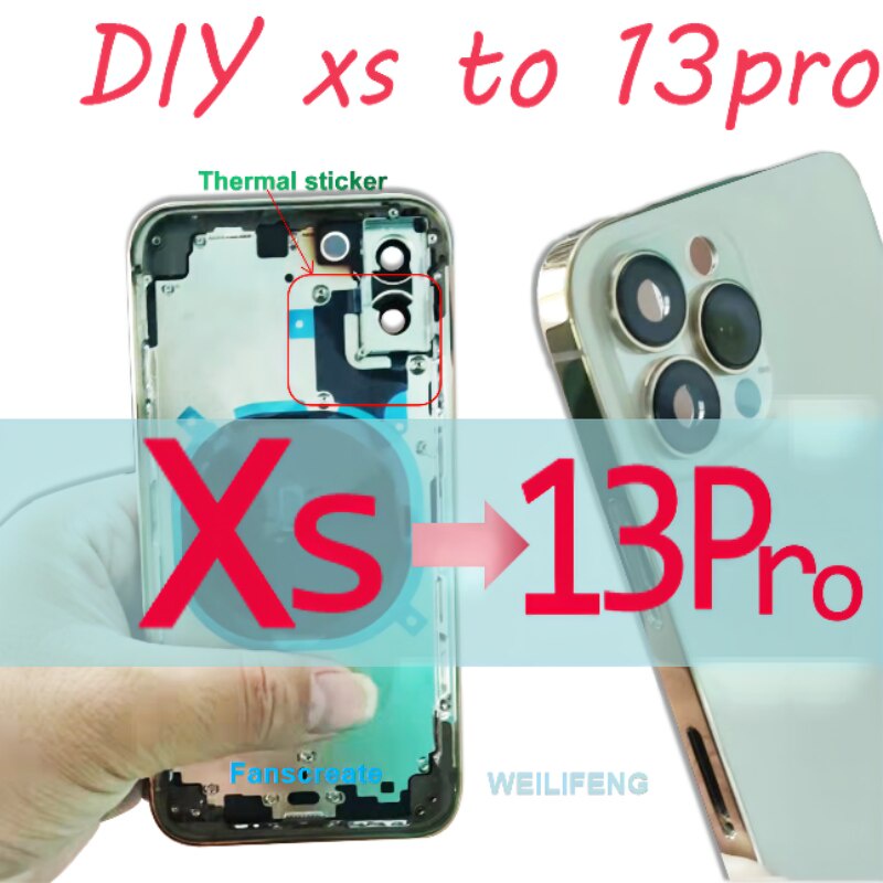 Diy For iPhone XR X/XS housing like to 13 Pro Chassis, XR X/XS Convert