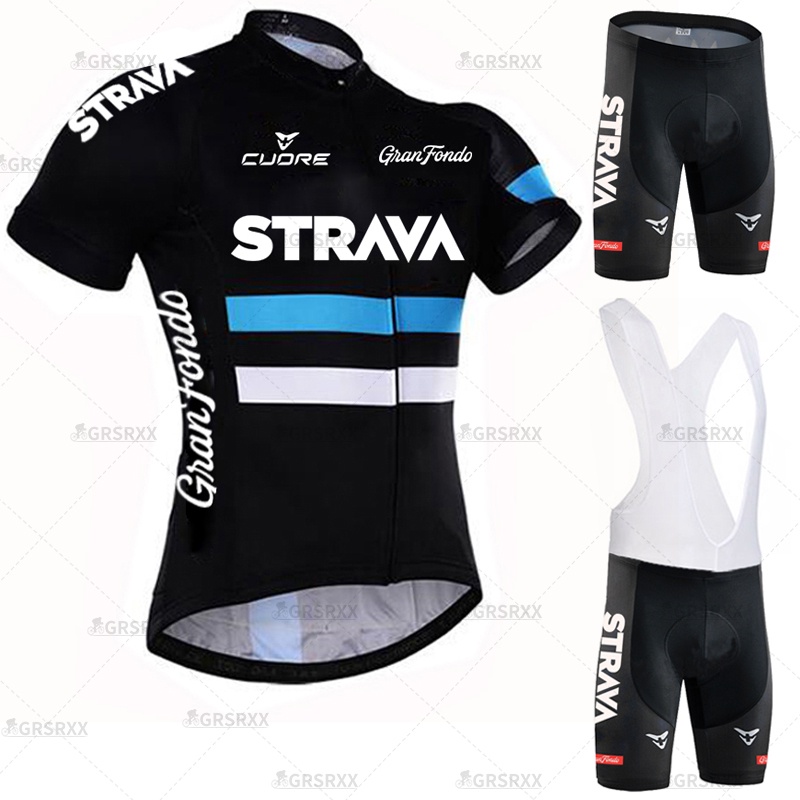 STRAVA Cycling Jersey Unisex Set AntiUV Mountain Bike Jersey Women