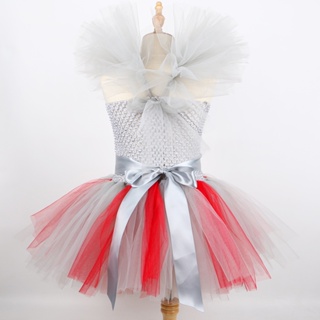 Joker Pennywise Tutu Dress Girls Scary Clown Cosplay Halloween Costume For Kids Carnival Party Fancy #4