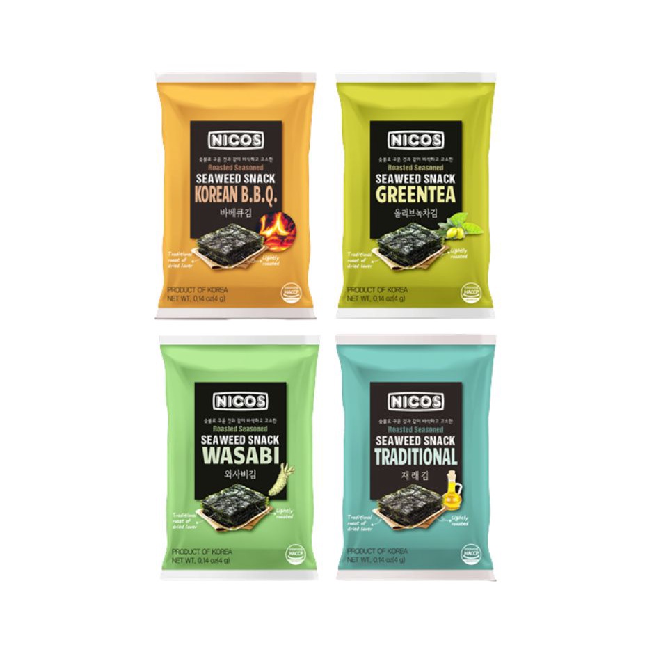 Nicos Roasted Seasoned Seaweed Snack sold per pack (3pcs) Shopee