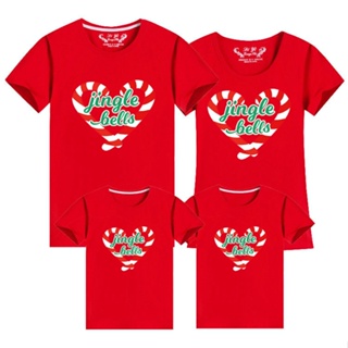 J Warehouse merry Christmas Santa Claus Tree Hat European American Short-Sleeved T-shirt Parent-Child Clothing Family Three-Piece Four-Piece Photo Cotton T @-