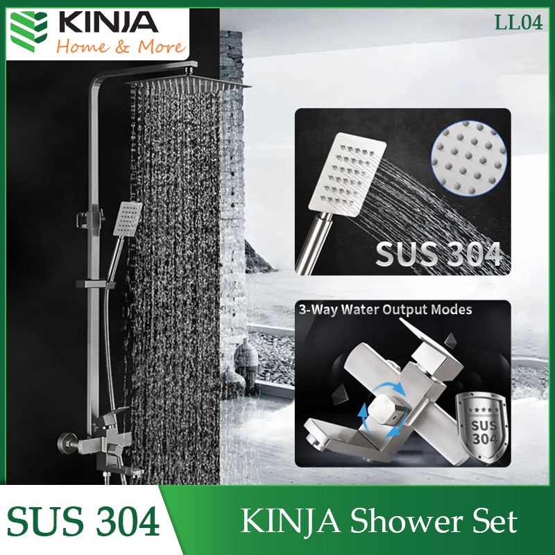 KINJA Stainless Steel Bathroom Shower Set 4 in 1 Shower for bathroom