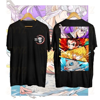 Demon Slayer Anime T Shirt Kochou Shinobu Cotton Oversized Round Neck Tops Tees T-shirts #2