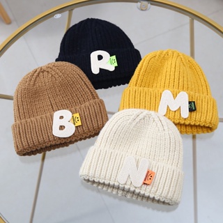 Baby Hat Letter Smiling Face Baby Wool Hat Children Boys Girls Autumn Winter Warm Thickened Baby Knitted Windbreak Hood #4