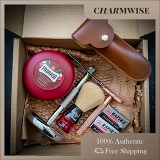 Charmwise Premium Shaving Kit with Rose Gold Razor, Synthetic Brush (Random Colour), Soap and Stan #6