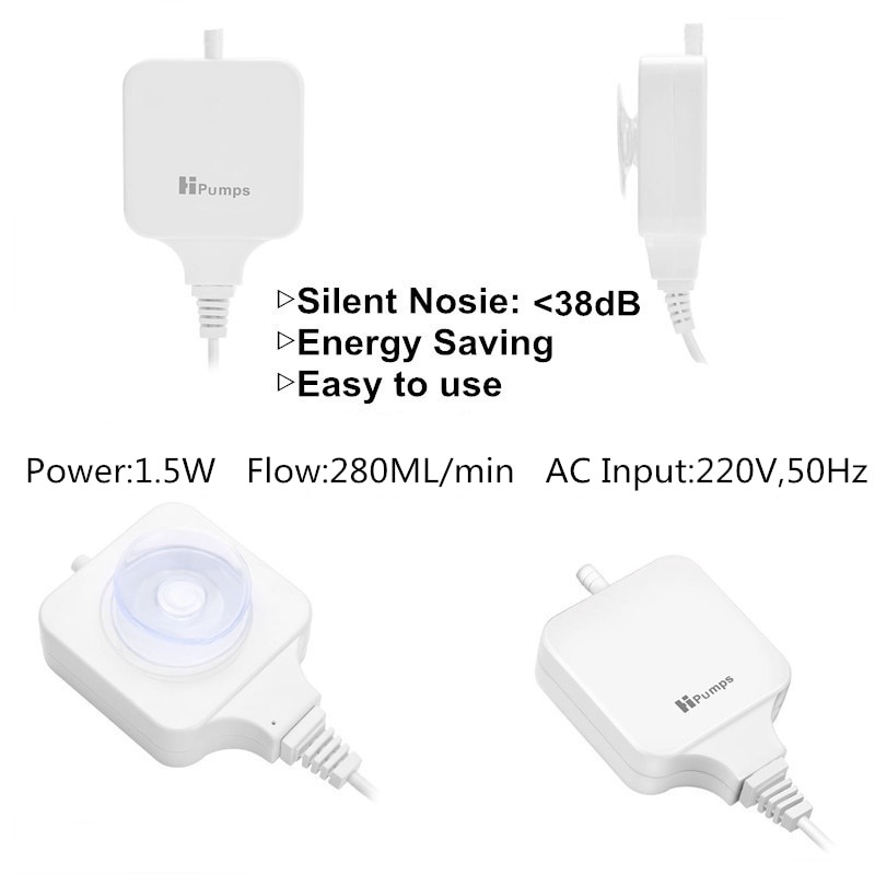 New Design Super Quiet Aquarium Air Oxygen Pump Fish Tank Mini Air Pump Aerator Aquarium Silent Mini #4