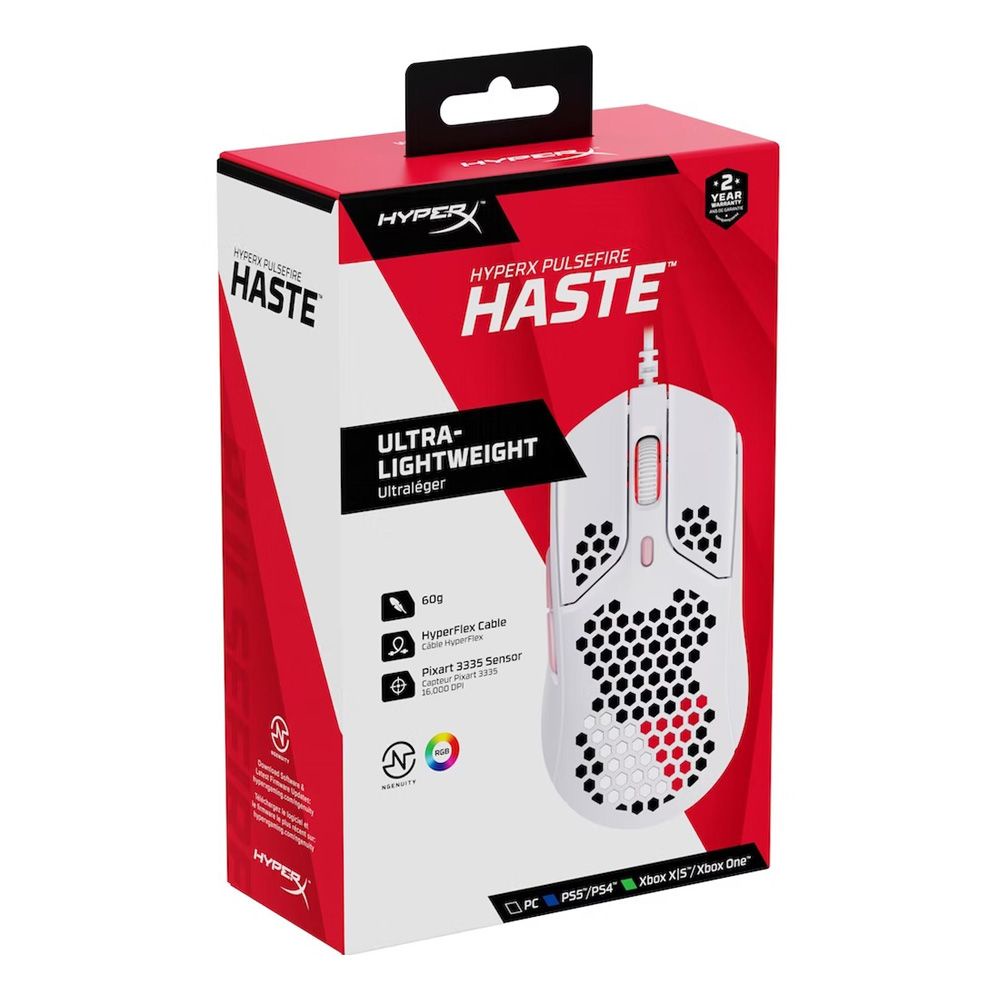 HyperX Pulsefire Haste Wired Gaming Mouse (White-Pink), Ultra ...