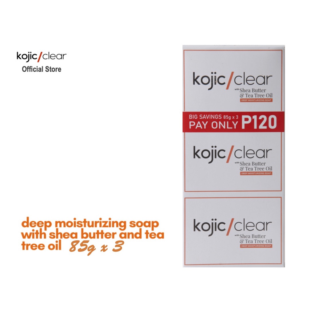 kojic/clear Deep Moisturizing Soap with Shea Butter & Tea Tree Oil 85g x 3s