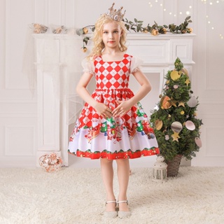Kids Christmas Dresses for Girls 4 6 8 10 Yrs Children Party Evening Gown Santa Claus Xmas New Year Cosplay Princess Costume #4